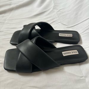 Steven Madden Black Sandals Size 10
